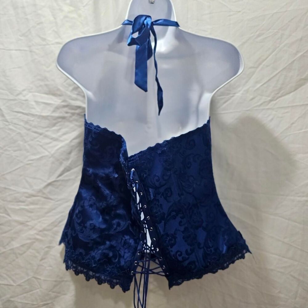 vintage y2k fredericks of hollywood whimsical gothic halter corset - Picture 2 of 4